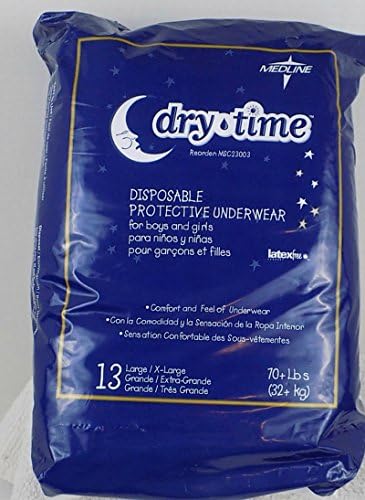 Medline Dry Time Disposable Protective Underwear 1 Pack of 13 Large/xlarge