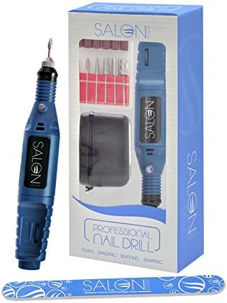 BLUE Nail Art Drill KIT Electric FILE Buffer Bits Acrylic Portable Salon Machine