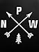 Pacific Northwest PNW Hiking Vinyl Decal Sticker|WHITE|Cars Trucks Vans SUV Laptops Wall Art|5.25