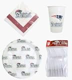 New England Patriots 96 Piece Party Pack Plastic Dinnerware Set by Duck House