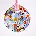 Handmade Multi-Color Millefiori Murano Glass Pendant - Daisy with Pink Cord