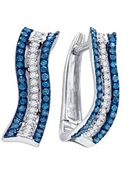 10KT White Gold 0.25CT-Diamond Micro-Pave Hoops
