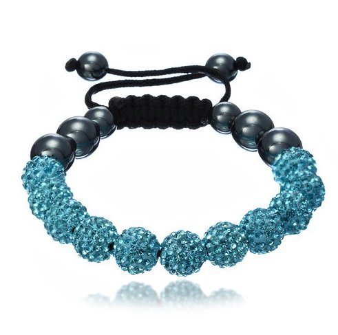 Shamballa Bracelet Turquoise Blue (NO STRINGS) Disco Ball Friendship Bead Unisex Bracelets Swarovski Crystal Beads