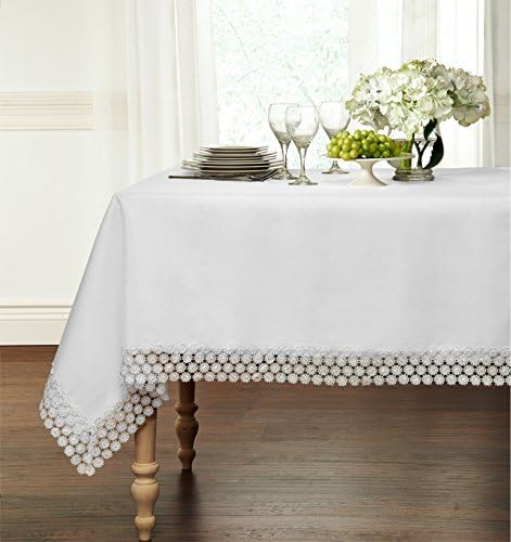 HLC.ME Regent Macrame Lace Tablecloth - Available in 4 sizes (White, 60" x 90")