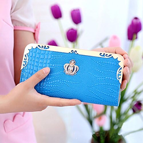 Ulike2 New Design Zip Around Long Stone Pattern Women's Wallet Coin Wallet (Blue)