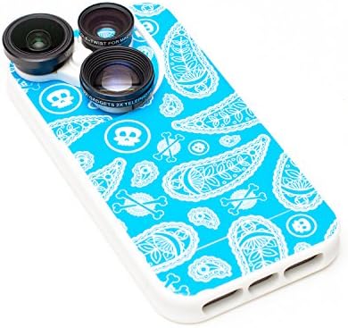 iZZi 10-1090 IGSW5SPB Slim 4-in-1 Lens Case for iPhone 5/5S (Skulls - Paisley Blue)