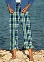 Navy Seersucker Plaid Pants