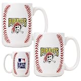 Pittsburgh Pirates MLB 2pc Ceramic Gameball Mug Set - Primary Logo