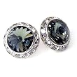 Large Framed Dark Gray 20mm Crystal Earrings Made with Swarovski Elements
