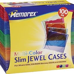 Color Slim CD Jewel Cases - 100 Pack