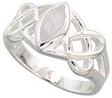 Sterling Silver Celtic Ring, w/ Marquise Cut Natural Moonstone Stones, 3/8