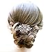 EVER FAITH Women's Austrian Crystal Wedding Elegant 3 Flower Leaf Hair Comb