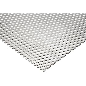 Aluminum 3003-H14 Perforated Sheet Round Hole 0.063" x 0.25" x 0.375" Cut to 12" x 36"