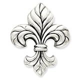 Sterling Silver Antiqued Fleur De Lis Pendant