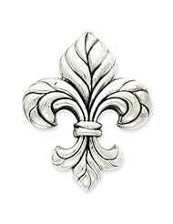 Sterling Silver Antiqued Fleur De Lis Pendant