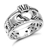 6mm Sterling Silver Claddagh Ring Band Sizes 4 to 10