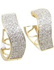 Women 14k Yellow Gold 0.52ctw diamond Hoop earring 10 25291Y Size 3.77
