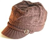 51L ZL7ud1L. SL160  Brown Knitted Newsboy Cab Driver Hat with side buckle