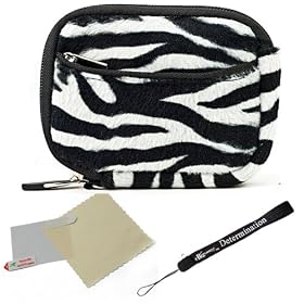 Black and White - Black Trim Slim Protective Soft Fur Zebra Pattern Cover Carrying Case... by Patterns Work