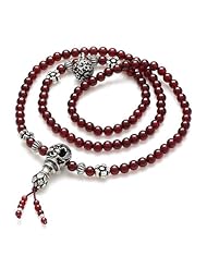 Honeystore Girls 925 Sterling Silver Garnet Stretch Bracelet Color Burgundy Silver Length 74 cm
