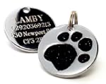 25mm Glitter Black Paw Print Dog Pet...