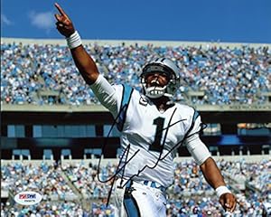PANTHERS CAM NEWTON SIGNED AUTHENTIC 8X10 PHOTO AUTOGRAPHED CERTIFICATE OF AUTHENTICITY PSA/DNA #V95075