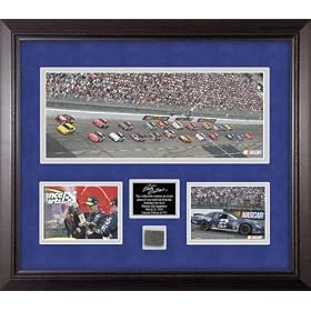Rusty Wallace - 2004 Advance Auto Parts 500 Champion - Framed Mini Panoramic Photograph with 8x10 Photographs and Race-Used Tire