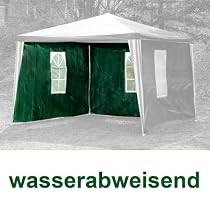 2er Set Seitenwand STOFF gr&uuml;n f&uuml;r 3x3m Pavillon