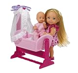 Simba 105736242 - Evi Love, Bambola con bambino, culla e accessori, 2 modelli