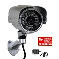 VideoSecu Outdoor Infrared Day Night Security Camera 1/3' CCD 420 TVL 3.6mm Wide View Angle Lens CCTV Camera for DVR Home Surveillance System Free Power Supply IRX5 1MC