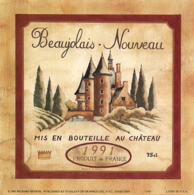 Cover image : Beaujolais Nouveau, 1991 Art Poster Print by Richard Henson, 6x6