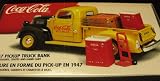 Coca Cola 1947 Pickup Truck Bank 1999 Die-Cast Metal