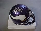 Brett Favre Hand Signed Autographed Minnesota Vikings Riddell Football Mini Helmet w/ Photo of Signing