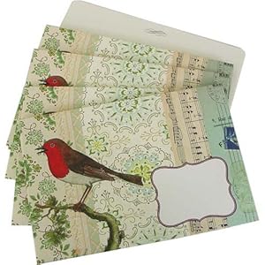 Robin Cavallini Set of 8 decorative envelopes with window