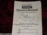 Cub Cadet 446 46inch Lawn Tractor Deck OEM OEM Owners Manual