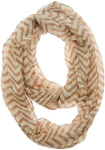 Cotton Cantina Soft Chevron Sheer Infinity Scarf in Contrasting Colors (Banana/Mocha)