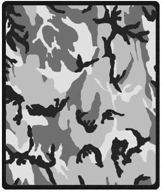 Hot Sale Fleece Throw Blanket Throw 50" x 60" (Medium) Size with Urban Camo - Black, Gray, White Digital Point Background