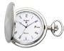 Avalon Silver Tone Covered Pocket Watch with 515 Swiss Parts Date Movement and Chain # 8740SX