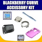 Blackberry OEM Light Pink + Curve Leather Horizontal Pouch with Beltclip + Blackberry Trackball Replacement + Screen Protector+ Micro-Fiber Cleaning Cloth For Blackberry Curve 8300, 8310, 8320, 8330 with Exclusive FREE Complimentary Super Deal Micro Fiber Cleaning Cloth