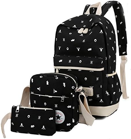 Zmeore Personalized Canvas Whole Set School Back pack Student Book Bag