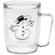 Whimsical Snowman 18 oz Insulated Coffee Mug, Clear