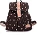 ZPS Fashion Girls Canvas Pastoral Floral Flower Leisure Backpack School Bag (Brown)