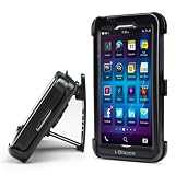 i-Blason ArmorBox Series For Blackberry Z10 Dual Layer Holster Case Cover with Kick Stand and Locking Belt Swivel Clip (Black )