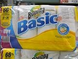 Bounty Basic Print Select Size 12 Rolls 129 Sheets