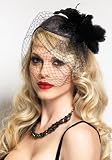 #9: Starlet metallic dot fascinator hair clip with mesh veil and feather O/S BLACK Guitar accessories Music Gear #9: Starlet metallic dot fascinator hair clip with mesh veil and feather O/S BLACK