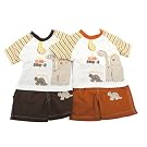 Baby Boys Embroidered Dinosaur Short Sleeve Top/T-Shirt And Shorts Set