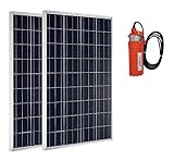 ECO-WORTHY 100w ソーラーパネル*2個　深水井ポンプ 海水ポンプ*1個