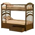 Windsor Twin/Twin Bunk Bed with Under-Bed Drawers - Antique Walnut