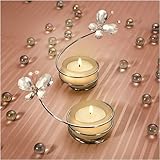 Crystal Clear Butterfly Candle Holders (Set of 18) - Baby Shower Gifts & Wedding Favors