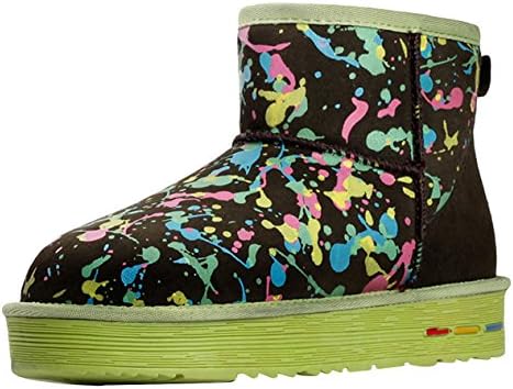 Cheruna Women's Print Warm Snow Boots 36 EU Light Green